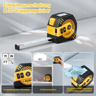SAVSEC Laserafstandsmeter 2-in-1 40m Digitaal Meetlint LCD — miniatuur 6