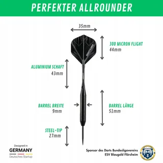 CHAMPIFY Nighthawk Dartset 23g Stalen Punten Voor Beginners — miniatuur 3