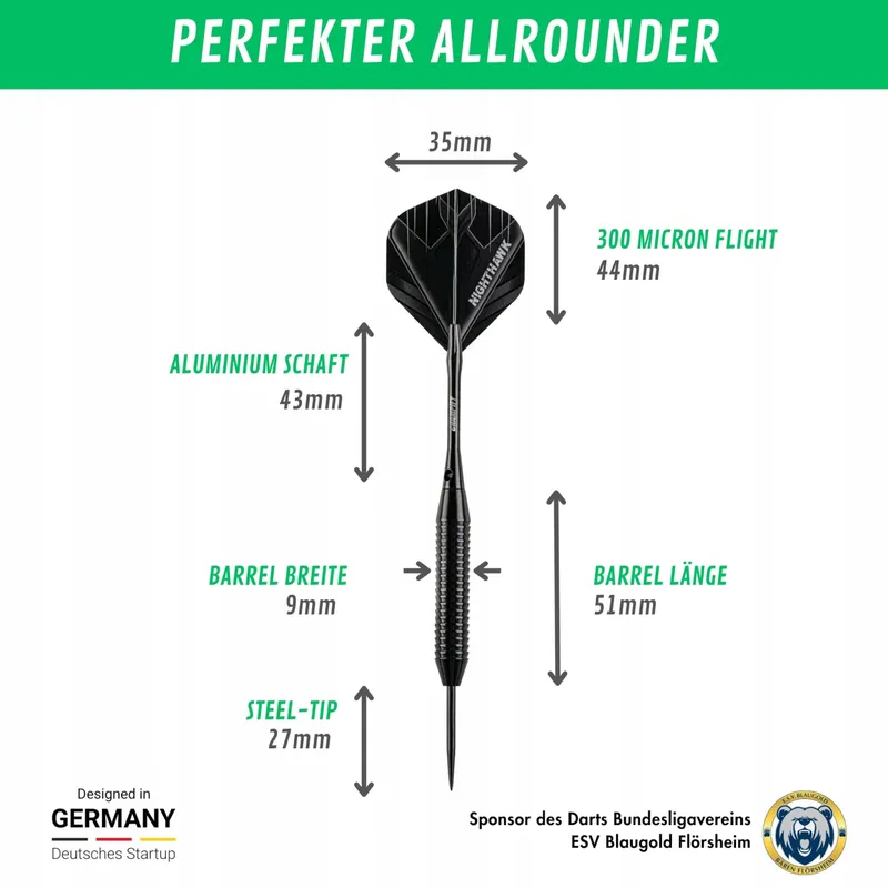 CHAMPIFY Nighthawk Dartset 23g Stalen Punten Voor Beginners — foto 3