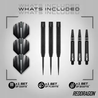 RED DRAGON Razor Edge Black Wolfraam Darts 20g Flights Shafts — miniatuur 2