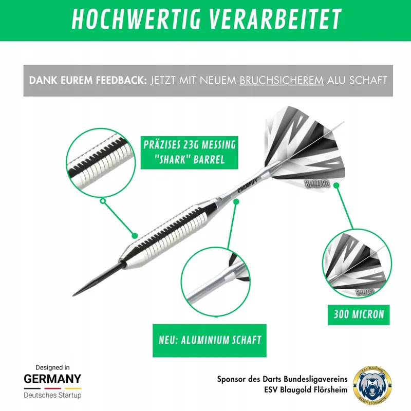 CHAMPIFY Blizzard Dartset 23g Stalen Punten Voor Beginners — foto 2