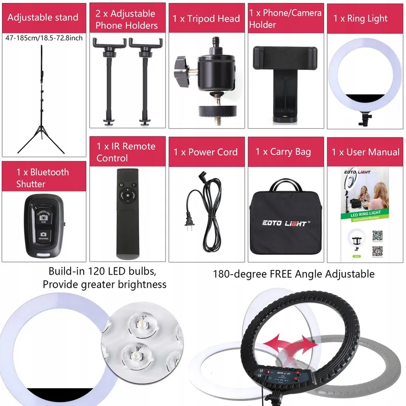 21 Inch LED Ringlicht met Statief Videoringlamp — foto 5