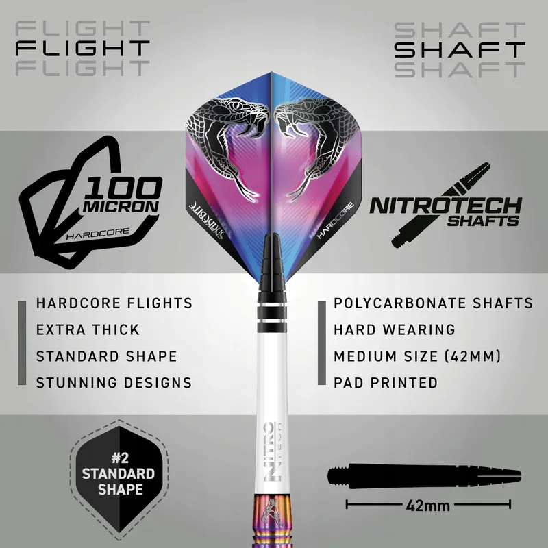 RED DRAGON Snakebite 1 Darts 22g 85% Wolfraam Professioneel — foto 3