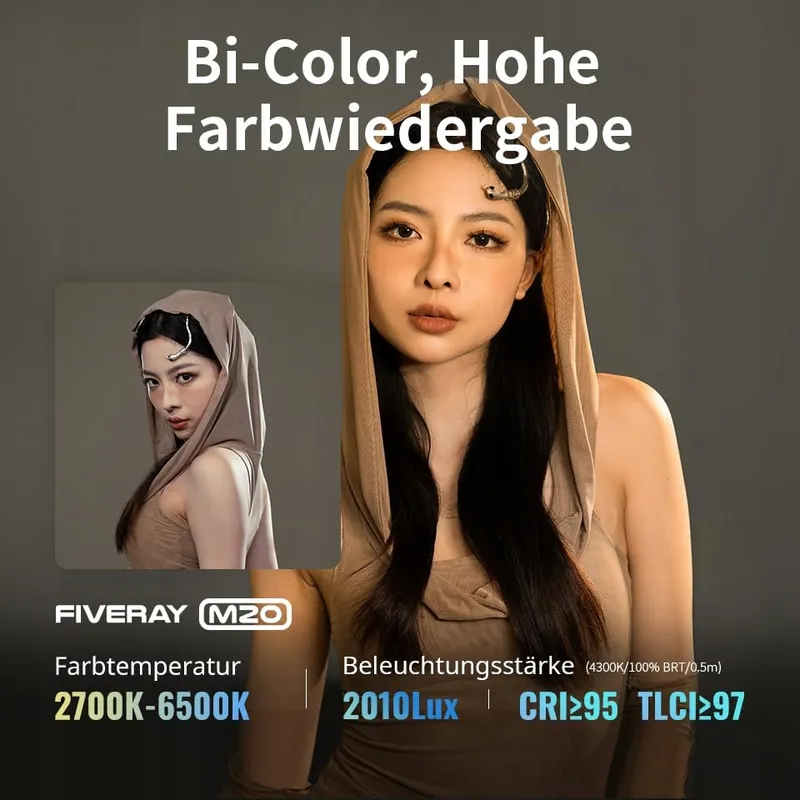 ZHIYUN Fiveray M20 Combo LED Videolicht 20W Bi-Color Magnetisch — foto 3