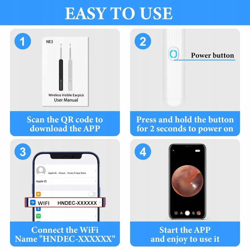 ACWOO Oorreiniger Camera IP67 Waterdicht WiFi 6 LED — foto 8