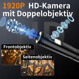 ENNOVOR Endoscoopcamera HD 1920P Dual Lens 5 Inch IP67 10M Kabel — miniatuur 3