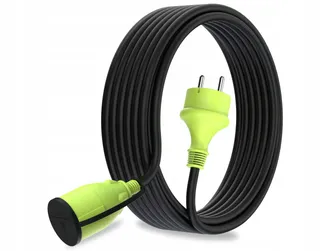 MUTECPOWER Verlengkabel 10m IP44 Buiten 1,5mm² Zwart Groen — miniatuur 2