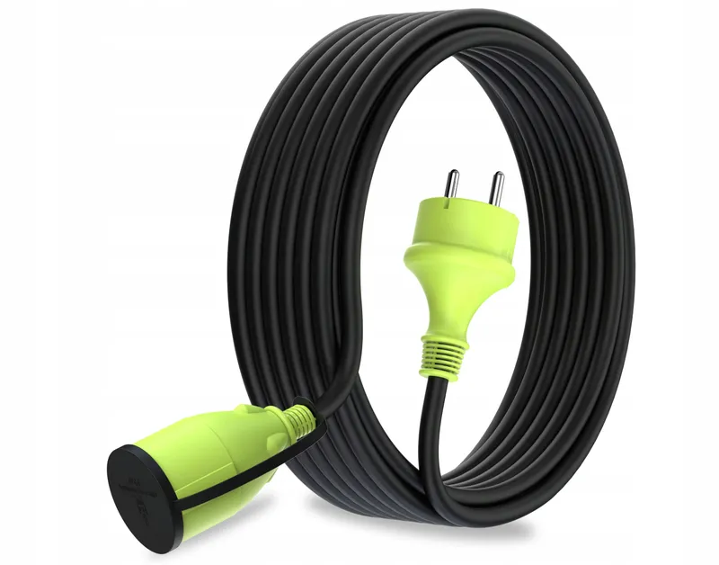 MUTECPOWER Verlengkabel 10m IP44 Buiten 1,5mm² Zwart Groen — foto 2