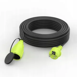MUTECPOWER Verlengkabel 10m IP44 Buiten 1,5mm² Zwart Groen — miniatuur 6