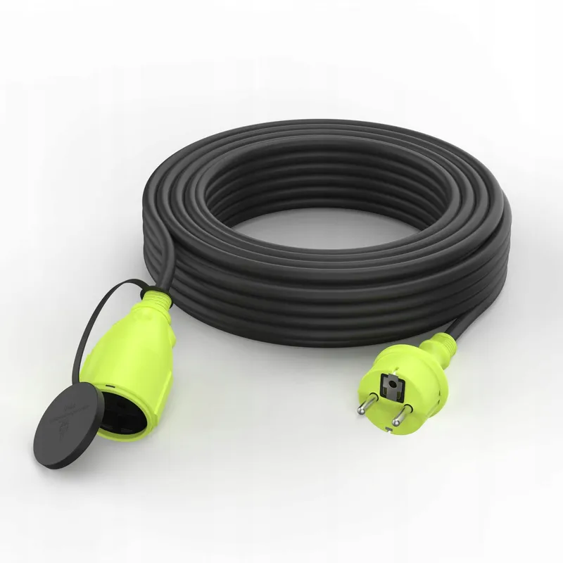 MUTECPOWER Verlengkabel 10m IP44 Buiten 1,5mm² Zwart Groen — foto 6