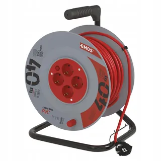 EMOS Kabelhaspel 40m 4 Stopcontacten 230V 16A IP20 Binnen — miniatuur 1