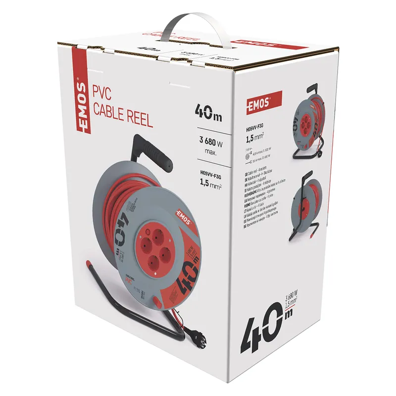 EMOS Kabelhaspel 40m 4 Stopcontacten 230V 16A IP20 Binnen — foto 6