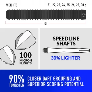 HARROWS Caliber 90% Wolfraam Steeltip Darts 21g-30g Set — miniatuur 4