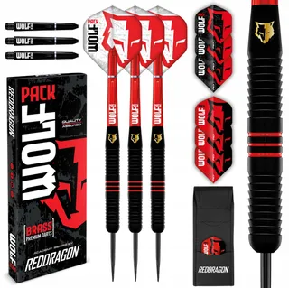 RED DRAGON Wolf Pack Steeltip 22g Messing Flights — miniatuur 1