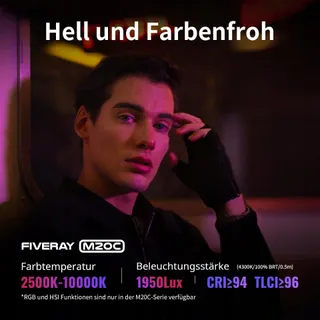 ZHIYUN Fiveray M20C Combo RGB LED Lamp 20W Magnetisch Streaming — miniatuur 3