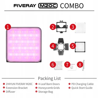 ZHIYUN Fiveray M20C Combo RGB LED Lamp 20W Magnetisch Streaming — miniatuur 6