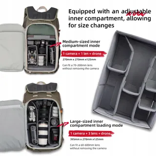 VSGO Pocket Ranger Outdoor Camerarugzak 35L Voor Reisfotografie — miniatuur 5