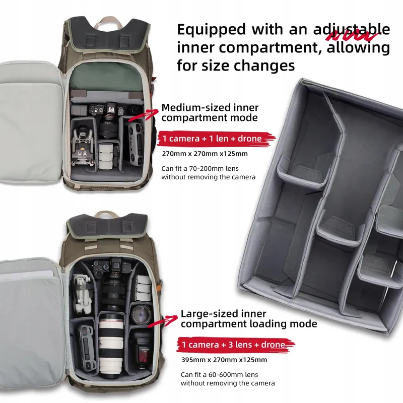VSGO Pocket Ranger Outdoor Camerarugzak 35L Voor Reisfotografie — foto 5