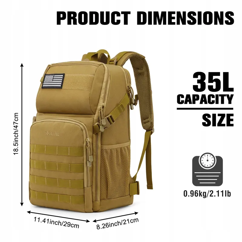 G4FREE Tactische Rugzak 35L Militair Molle Camping Trekking — foto 4