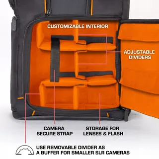 USA GEAR Camerarugzak DSLR Laptop 43cm Waterdicht — miniatuur 5