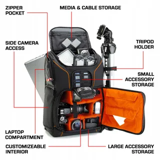 USA GEAR Camerarugzak DSLR Laptop 43cm Waterdicht — miniatuur 7