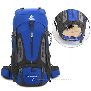 BSEASH Waterdichte Lichte Rugzak 60L Wandelen Camping Reizen — miniatuur 4