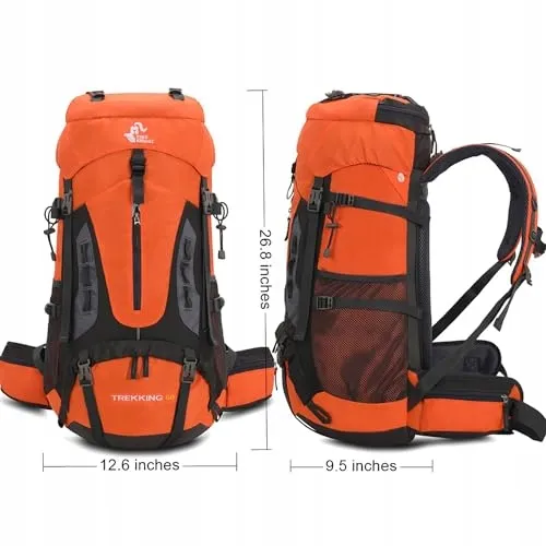 BSEASH Waterdichte Lichte Rugzak 60L Wandelen Camping Reizen — foto 2