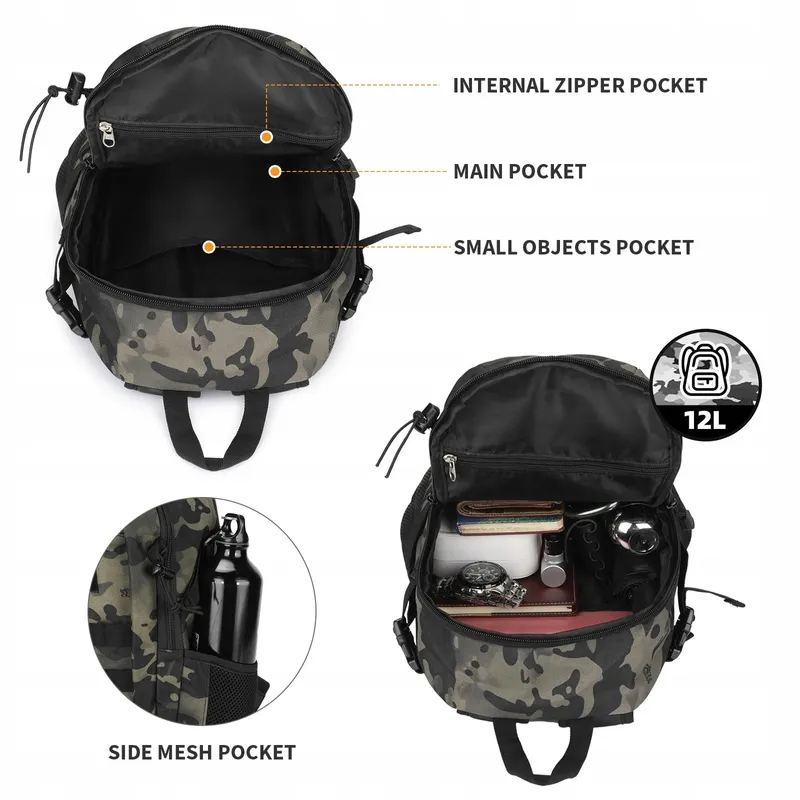 HUNTVP Tactische Rugzak 12L Waterdicht Molle Outdoor — foto 3