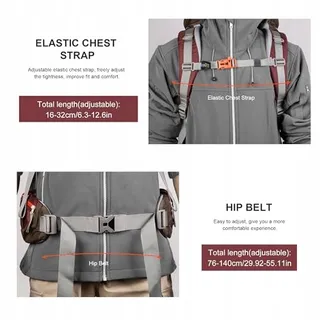 MOUNTAINTOP Trekkingrugzak 70L Intern Frame Camping Rood — miniatuur 4