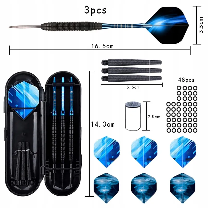 JIAHUADE Professionele Stalen Darts 22g Set 3 Stuks Blauw — foto 2