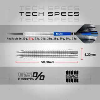 RED DRAGON Razor Edge Original 21g Tungsten Steel Darts — miniatuur 4
