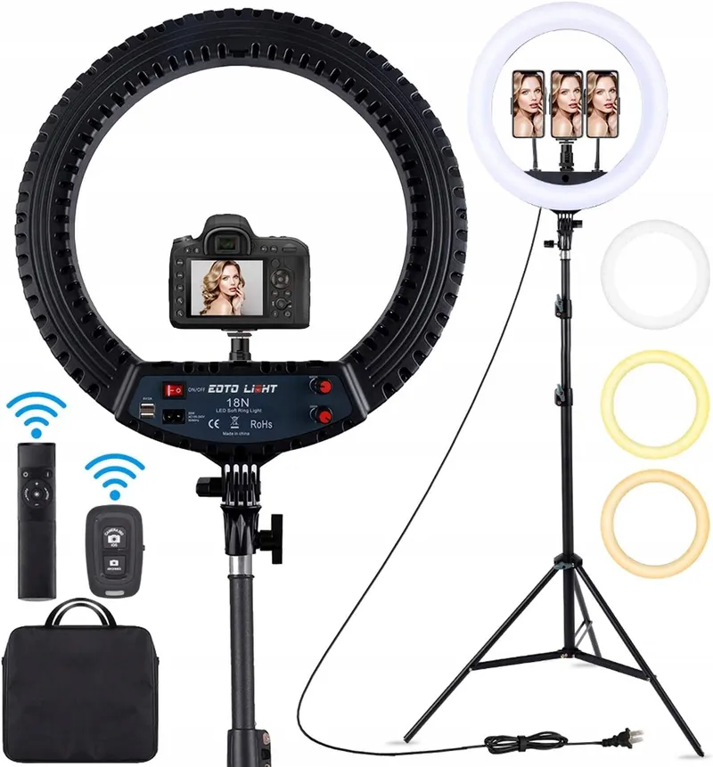 EOTO LIGHT LED Ringlicht 18 Inch Makeup Selfie Vlog Afstandsbediening — foto 1