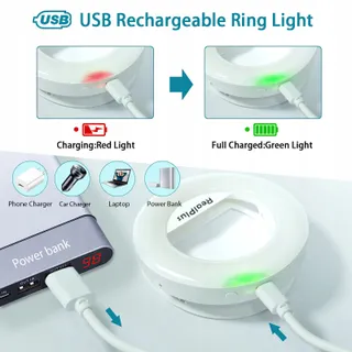 REALPLUS Selfie LED Lamp 40 LEDs Telefoon Tablet Laptop Verstelbaar — miniatuur 4