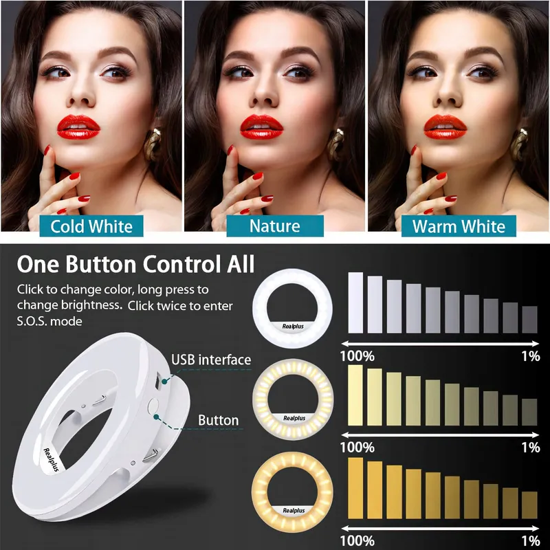 REALPLUS Selfie LED Lamp 40 LEDs Telefoon Tablet Laptop Verstelbaar — foto 3