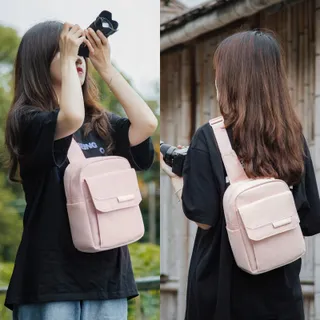 TULLIO Kleine Waterdichte Cameratas Voor DSLR Compact Roze — miniatuur 6
