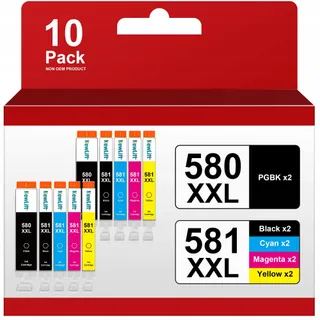 NEWLIFT Inktcartridges Canon PGI 580XXL CLI 581XXL 10 Stuks