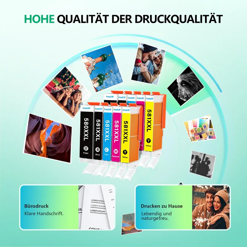 NEWLIFT Inktcartridges Canon PGI 580XXL CLI 581XXL 10 Stuks — foto 4