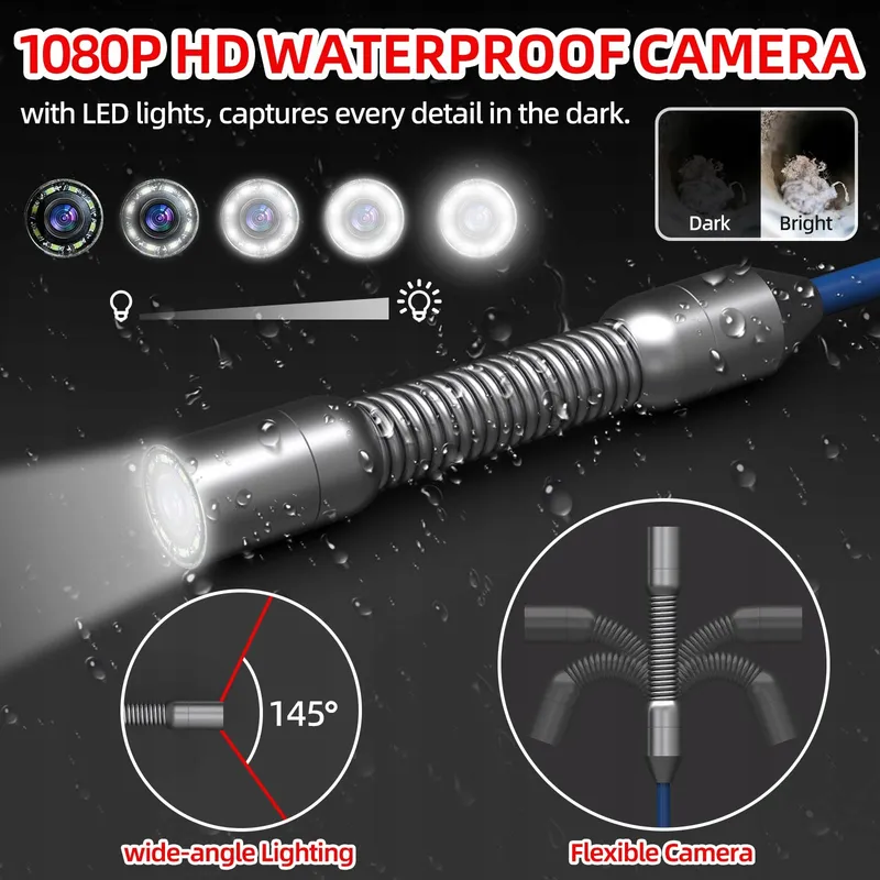 SANYIPACE Inspectiecamera 30m 4,3 Inch Scherm IP68 Waterdicht — foto 3