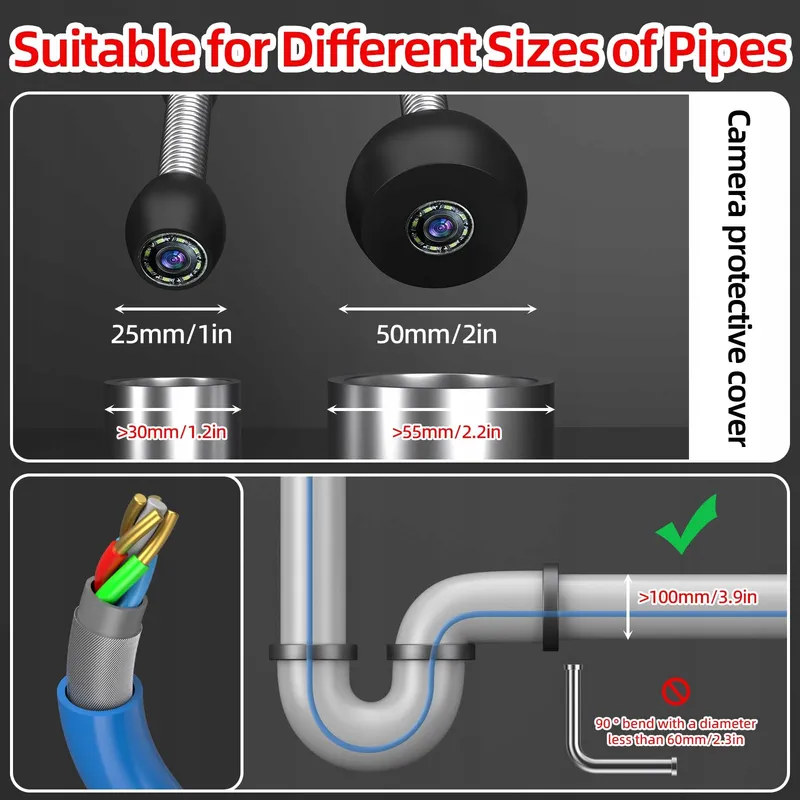 SANYIPACE Inspectiecamera 30m 4,3 Inch Scherm IP68 Waterdicht — foto 5