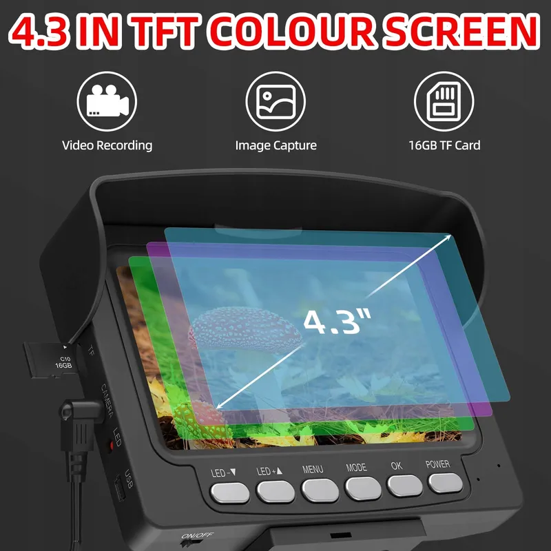 SANYIPACE Inspectiecamera 30m 4,3 Inch Scherm IP68 Waterdicht — foto 4