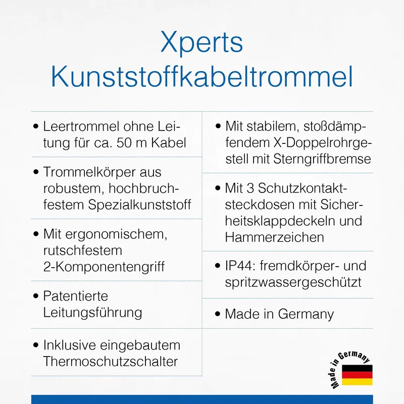 SCHWABE Xperts Kabelhaspel Ø320mm 50m 3 Stopcontacten USB IP44 — foto 2