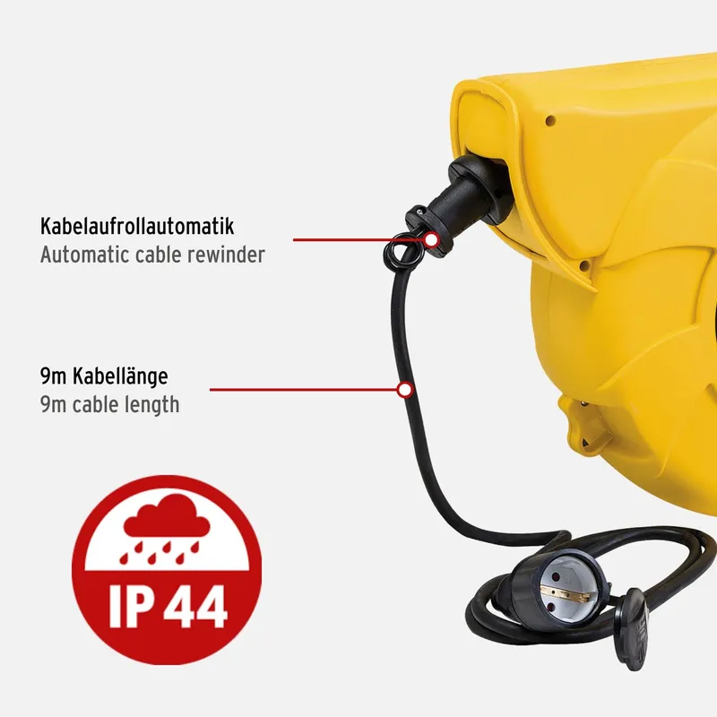 BRENNENSTUHL Automatische Kabelhaspel IP44 Buiten 9+2m Geel — foto 3