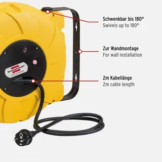 BRENNENSTUHL Automatische Kabelhaspel IP44 Buiten 9+2m Geel — miniatuur 2