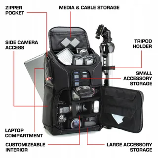USA GEAR DSLR Camerarugzak Laptopvak 43cm Waterdicht — miniatuur 2