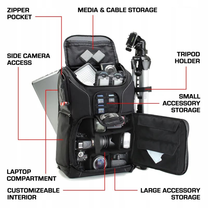 USA GEAR DSLR Camerarugzak Laptopvak 43cm Waterdicht — foto 2