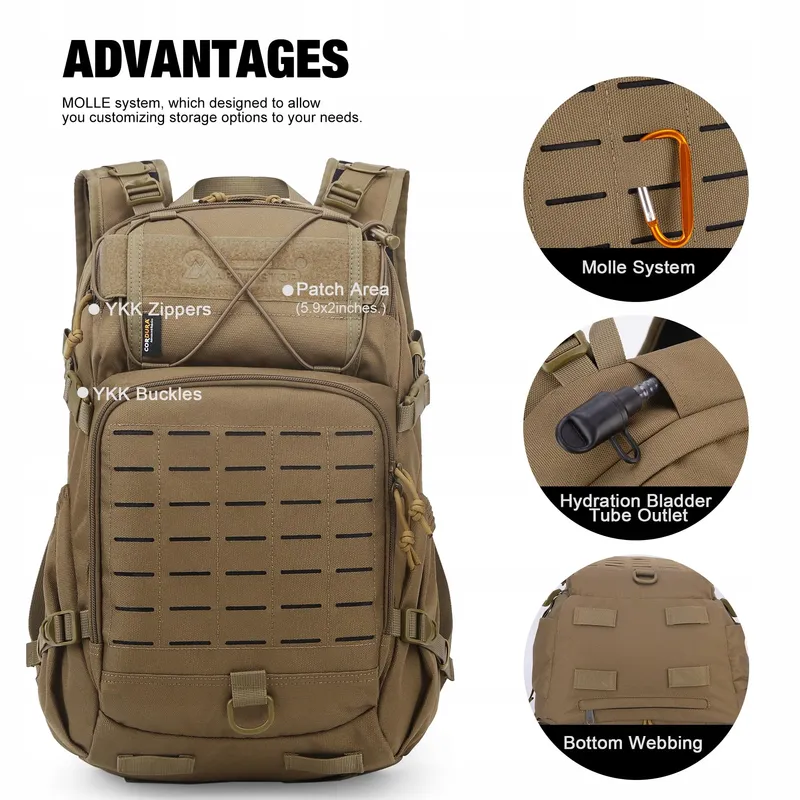 MARDINGTOP Tactische Rugzak 25L Militair Outdoor Trekking Cordura — foto 3