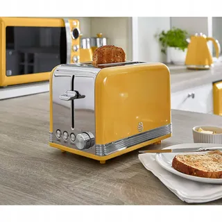 SWAN Retro Broodrooster Vintage 2-Slots Geel 815W — miniatuur 2