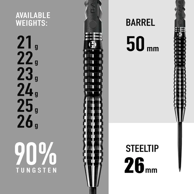 HARROWS Black Knight Dartset 90% Wolfraam 22g 23g 24g 25g — foto 3