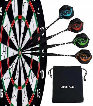 KOHMUI Stalen Dartset 12-delig 23g Zwart Antislip — miniatuur 7