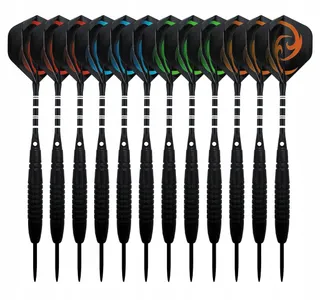 KOHMUI Stalen Dartset 12-delig 23g Zwart Antislip — miniatuur 1